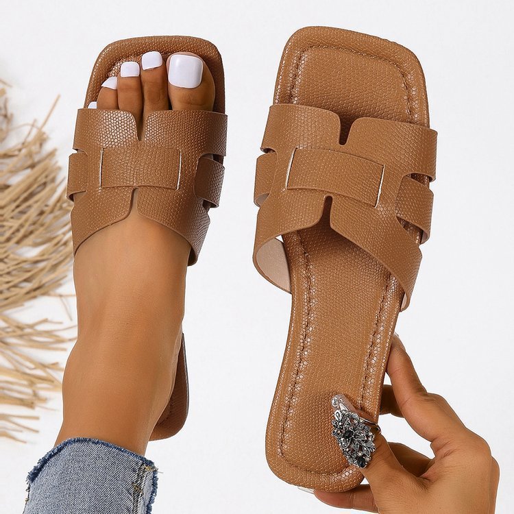 Sandales femme cuir mode, bout carré