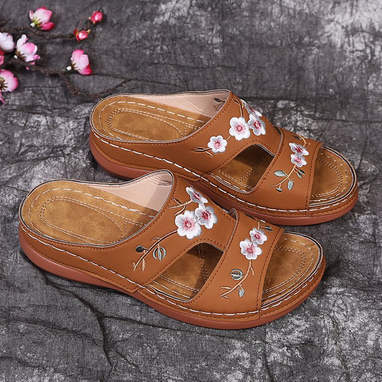 Sandales Compensées Florales
