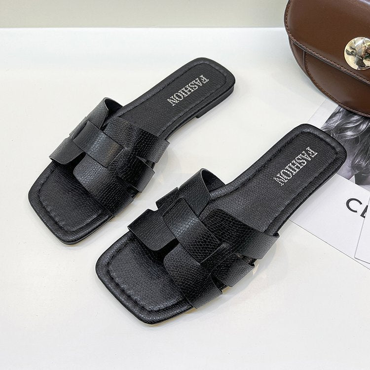 Sandales femme cuir mode, bout carré