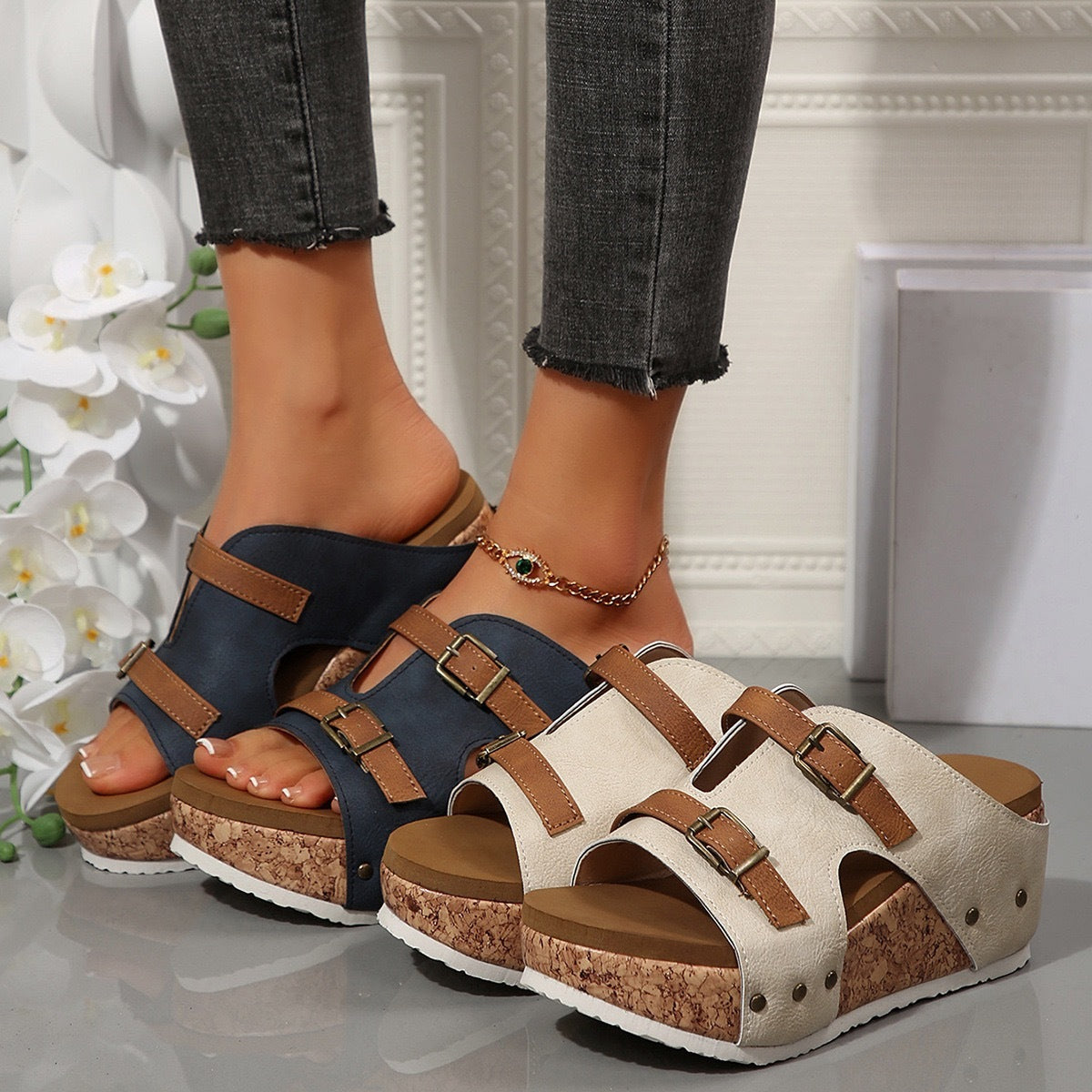 Sandales compensées Bout Ouvert