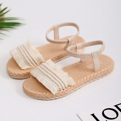 Chaussons femme tressés, nœud